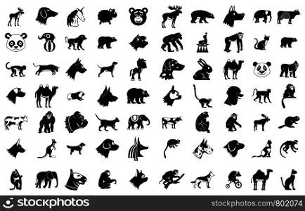 Animals icon set. Simple set of animals vector icons for web design isolated on white background. Animals icon set, simple style