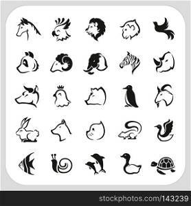 Animals icons set, EPS10, Don't use transparency.
