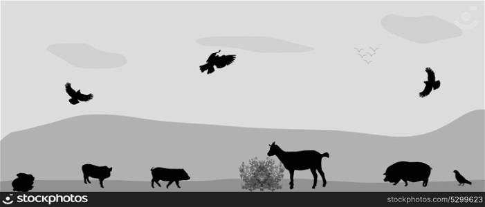 Animals on the farm. Vector Illustration. EPS10. Animals on the farm. Vector Illustration.