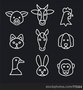 animals outline icons
