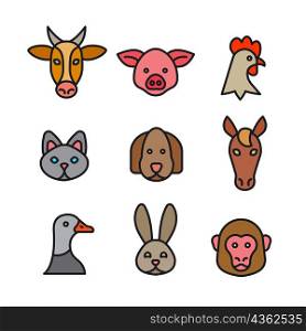 animals outline icons
