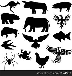 Animals silhouettes vector illustration