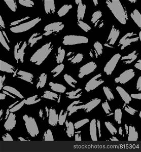 Animals skin wallpaper. Hand drawn artistic brush seamless pattern. Abstract gray ink repeating on black background. Vector illustration.. Animals skin wallpaper. Hand drawn artistic brush seamless pattern.