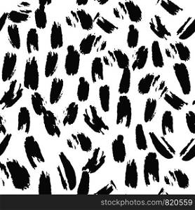 Animals skin wallpaper. Hand drawn artistic brush seamless pattern. Abstract black ink repeating on white background. Vector illustration. Animals skin wallpaper. Hand drawn artistic brush seamless pattern.