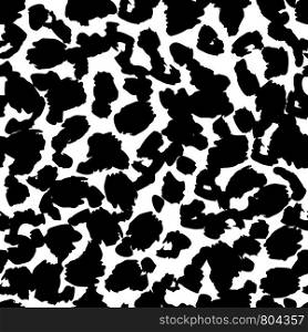 Animals skin wallpaper. Hand drawn artistic brush seamless pattern. Abstract black ink on white background. Vector illustration. Animals skin wallpaper. Hand drawn artistic brush seamless pattern.