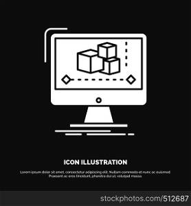 Animation, computer, editor, monitor, software Icon. glyph vector symbol for UI and UX, website or mobile application. Vector EPS10 Abstract Template background