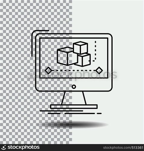 Animation, computer, editor, monitor, software Line Icon on Transparent Background. Black Icon Vector Illustration. Vector EPS10 Abstract Template background