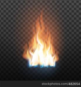 Animation Stage Of Decorative Fire Flame Vector. Abstract Flammable Wildfire, Burning Blaze With Translucent Elements Special, Glowing Fireball Effect On Grid Background. 3d Illustration. Animation Stage Of Decorative Fire Flame Vector