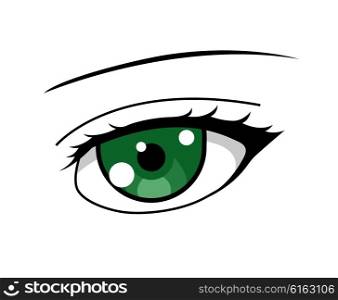 Anime girl&rsquo;s green eye