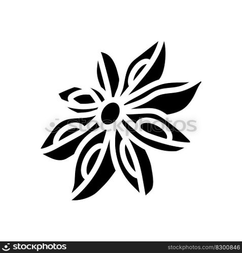 anise food herb glyph icon vector. anise food herb sign. isolated symbol illustration. anise food herb glyph icon vector illustration
