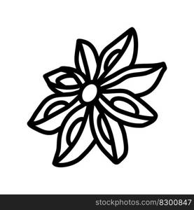 anise food herb li≠icon vector. anise food herb sign. isolated contour symbol black illustration. anise food herb li≠icon vector illustration