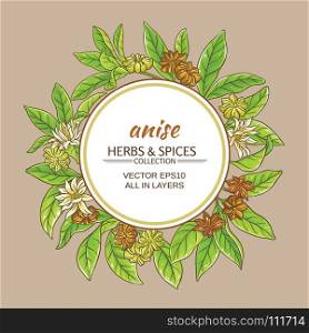 anise vector frame. anise branches vector frame on color background