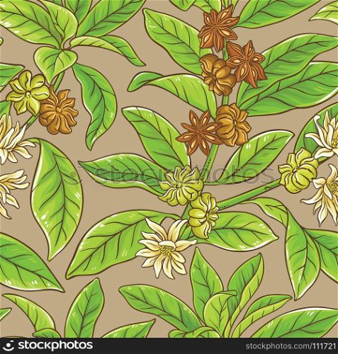 anise vector pattern. anise branches vector pattern on color background