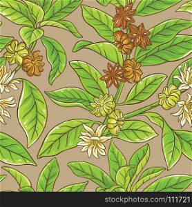 anise vector pattern. anise branches vector pattern on color background