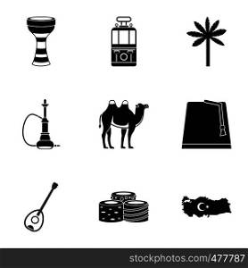 Ankara map icons set. Simple set of 9 Ankara map vector icons for web isolated on white background. Ankara map icons set, simple style