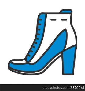 Ankle Boot Icon. Editable Bold Outline With Color Fill Design. Vector Illustration.