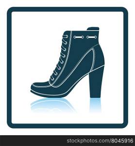 Ankle boot icon. Shadow reflection design. Vector illustration.