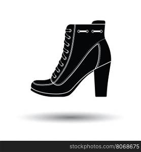 Ankle boot icon. White background with shadow design. Vector illustration.