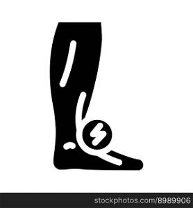 ankle pain body ache glyph icon vector. ankle pain body ache sign. isolated symbol illustration. ankle pain body ache glyph icon vector illustration