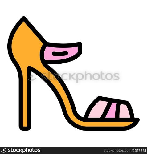 Ankle sandals icon. Outline ankle sandals vector icon color flat isolated. Ankle sandals icon color outline vector
