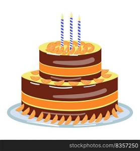 Anniversary cake icon cartoon vector. Happy birthday. Food party. Anniversary cake icon cartoon vector. Happy birthday