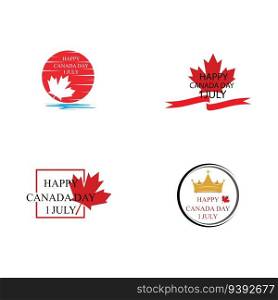 Anniversary celebration Canada day in maple leaf flag background with of Vector illustration