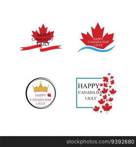 Anniversary celebration Canada day in maple leaf flag background with of Vector illustration