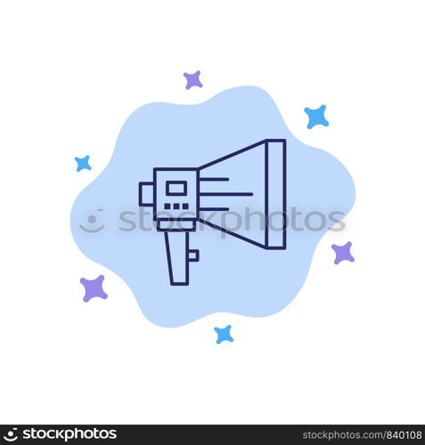 Announce, Digital, Loudspeaker, Marketing, Megaphone, Speaker, Tool Blue Icon on Abstract Cloud Background