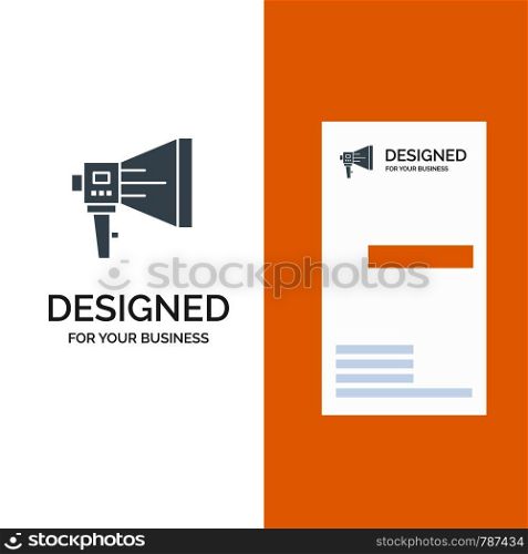 Announce, Digital, Loudspeaker, Marketing, Megaphone, Speaker, Tool Grey Logo Design and Business Card Template