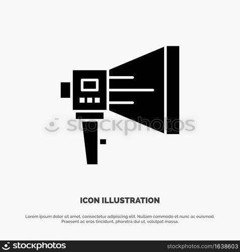 Announce, Digital, Loudspeaker, Marketing, Megaphone, Speaker, Tool solid Glyph Icon vector