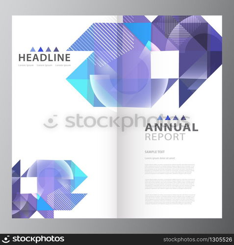 Annual business report brochure triple layout template. Annual business report template