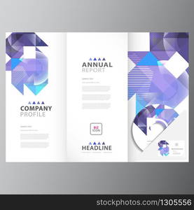 Annual business report brochure triple layout template. Annual business report template