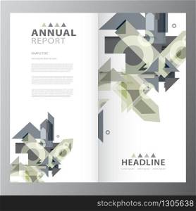 Annual business report brochure triple layout template. Annual business report template