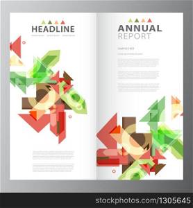 Annual business report brochure triple layout template. Annual business report template