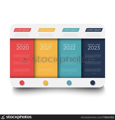 Annual Plan 2020-2023 infographics design vector and marketing plan chart