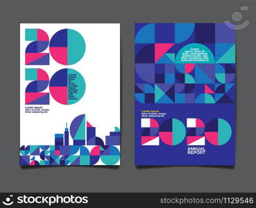 annual report 2020 ,future, business, template layout design, cover book. vector illustration, geometry abstract flat background.