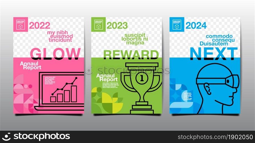 annual report 2022 , 2023, 2024, future, business, template layout design, cover book. vector illustration