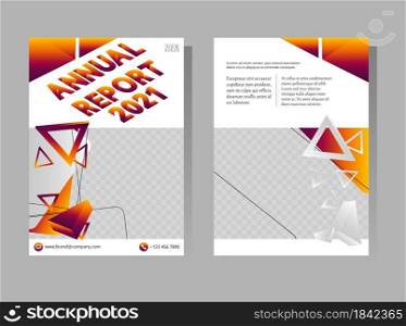 Annual report book cover templates. Geometry brochure, A4 size flyer template. Abstract vector design. Leaflet layout presentation in A4 size.