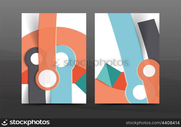 Annual report cover. Geometric abstract background. Brochure, flyer template layout, vector leaflet