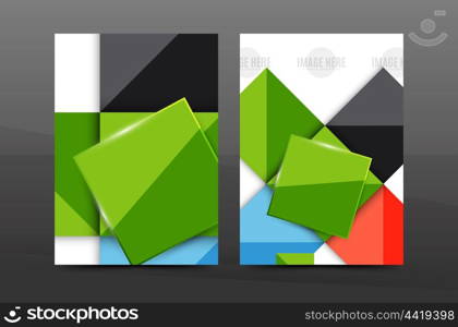 Annual report cover. Geometric abstract background. Brochure, flyer template layout, vector leaflet