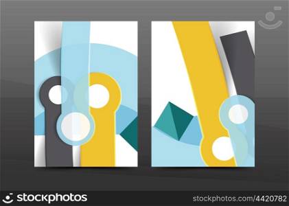 Annual report cover. Geometric abstract background. Brochure, flyer template layout, vector leaflet