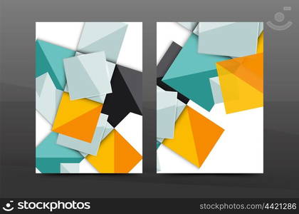 Annual report cover. Geometric abstract background. Brochure, flyer template layout, vector leaflet