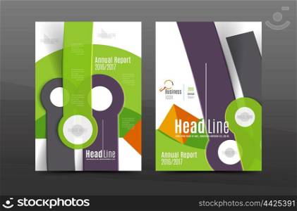 Annual report cover. Geometric abstract background. Brochure, flyer template layout, vector leaflet