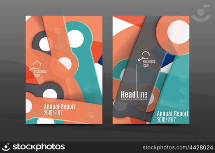 Annual report cover. Geometric abstract background. Brochure, flyer template layout, vector leaflet