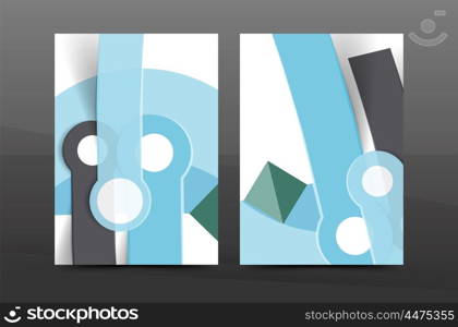 Annual report cover. Geometric abstract background. Brochure, flyer template layout, vector leaflet