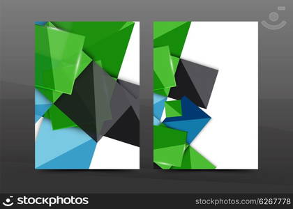 Annual report cover. Geometric abstract background. Brochure, flyer template layout, vector leaflet