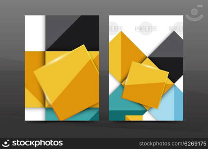 Annual report cover. Geometric abstract background. Brochure, flyer template layout, vector leaflet