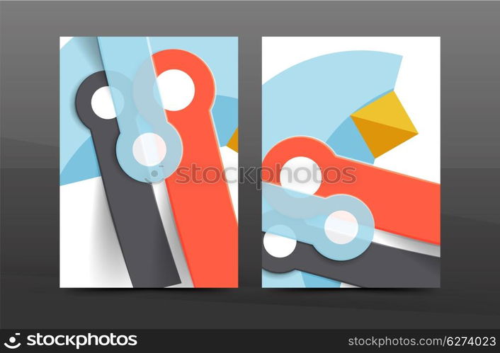 Annual report cover. Geometric abstract background. Brochure, flyer template layout, vector leaflet