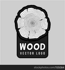 Annual tree growth rings, trunk cross section hipster vector log. Bark concentric cut design illustration. Annual tree growth rings, trunk cross section hipster vector log