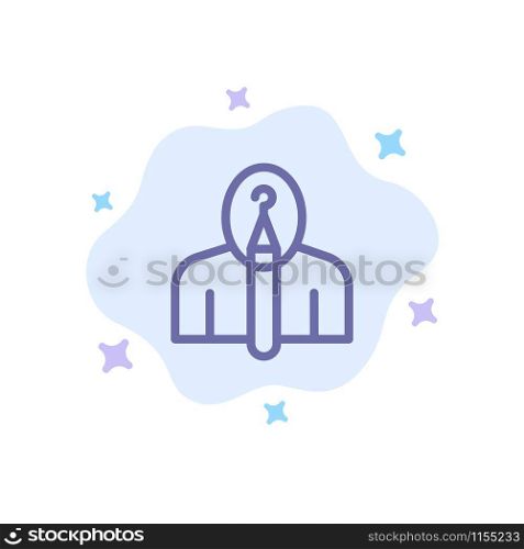 Anonymous, Artist, Author, Authorship, Creative Blue Icon on Abstract Cloud Background
